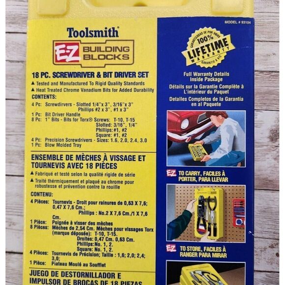 Toolsmith 18 Piece Screwdriver  Bit Driver Set Slotted & Phillips Wall Holder - Picture 6 of 8